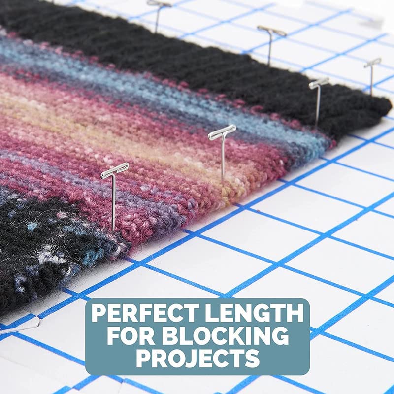 DIY Crafts 299 Pcs Nickel Silver As Image Strong Stainless Steel TPins for Blocking Knitting Sewing Choice Units 15 Inch Pin Needles Comes with Hinged Reusabl 299 Pcs Nickel Silver - Image 2