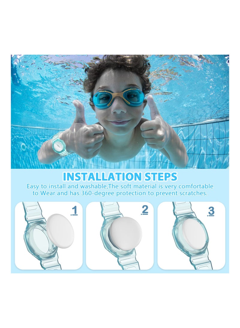 SOLARAE 2-Pack Adjustable TPU AirTag Bracelets for Kids, Compatible with Apple AirTag, Ideal for Toddlers, Babies, Children, and Elders (Blue & Pink) - Image 3