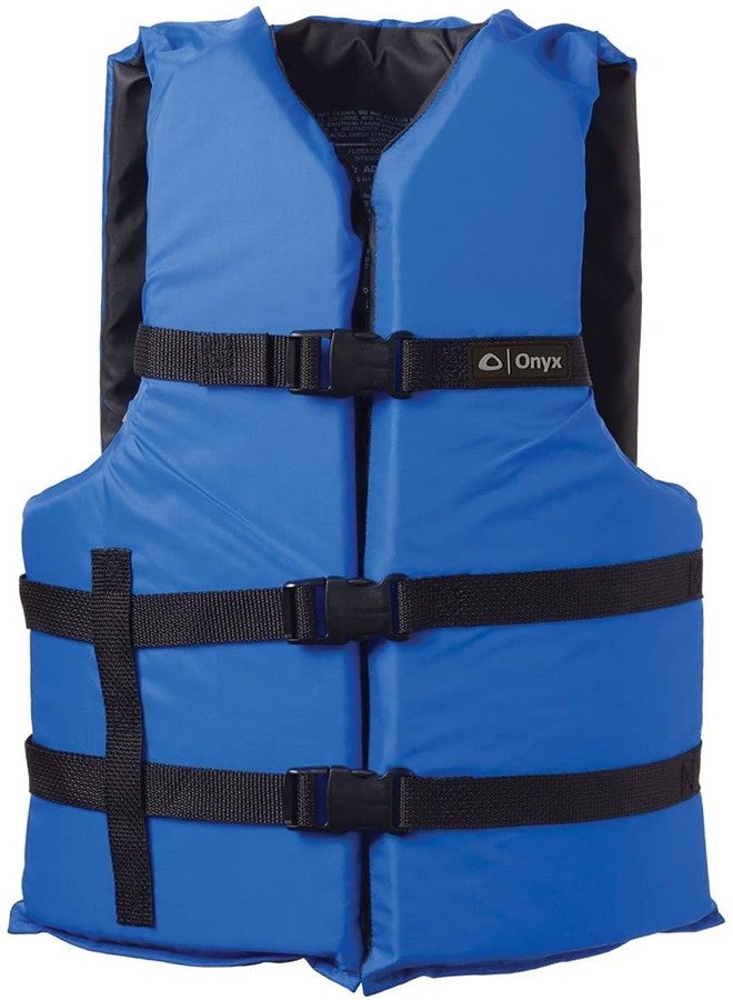 ONYX General Purpose Boating Life Jacket, Adult Oversize Size (40"-60"), Blue - Image 1