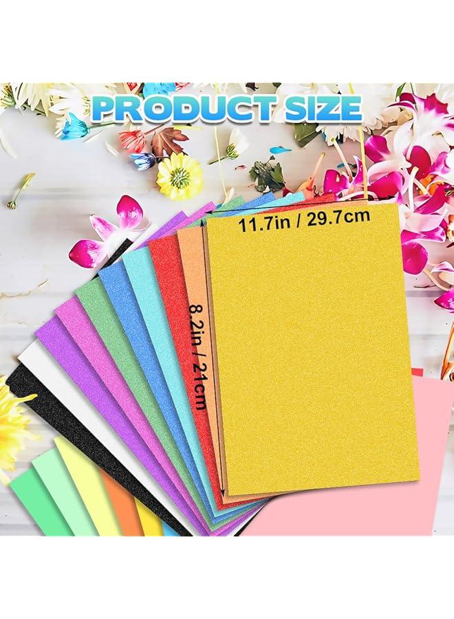 إيروريكس مجموعة ورق مقوى لامع مكونة من 20 ورقة متعددة الألوان من ورق مقوى لامع وورق مقوى ملون مقاس A4 ورق مقوى سميك ملون لامع لصناعة البطاقات اليدوية وديكور الحفلات وتغليف صناديق الهدايا - Image 2
