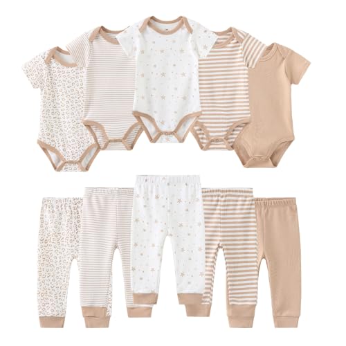 Ruliby Baby Boy Bodysuit and Pant Set Cotton Soft Newborn Clothes Outfits 03 month - Image 1
