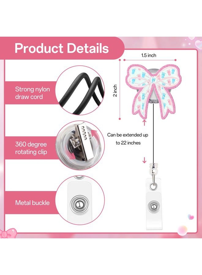 Kimoli Funny Nursing Badge Reel Cute Bow Labor and Delivery Nurse Badge Reel Pink Id Card Holder with Clip for Rn Doctor Healthcare Teacher Nurse Gifts - Image 2
