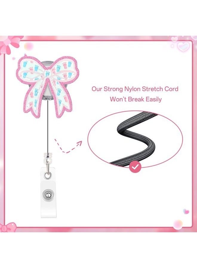 Kimoli Funny Nursing Badge Reel Cute Bow Labor and Delivery Nurse Badge Reel Pink Id Card Holder with Clip for Rn Doctor Healthcare Teacher Nurse Gifts - Image 3