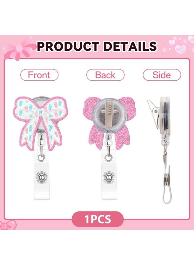 Kimoli Funny Nursing Badge Reel Cute Bow Labor and Delivery Nurse Badge Reel Pink Id Card Holder with Clip for Rn Doctor Healthcare Teacher Nurse Gifts - Image 4
