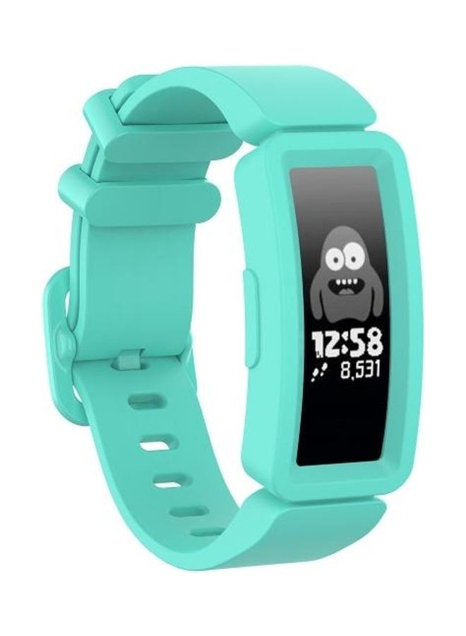 NIBEMINENT Silicone Smart Watch Replacement Strap For Fitbit Inspire HR/Ace 2 Mint Green - Image 2