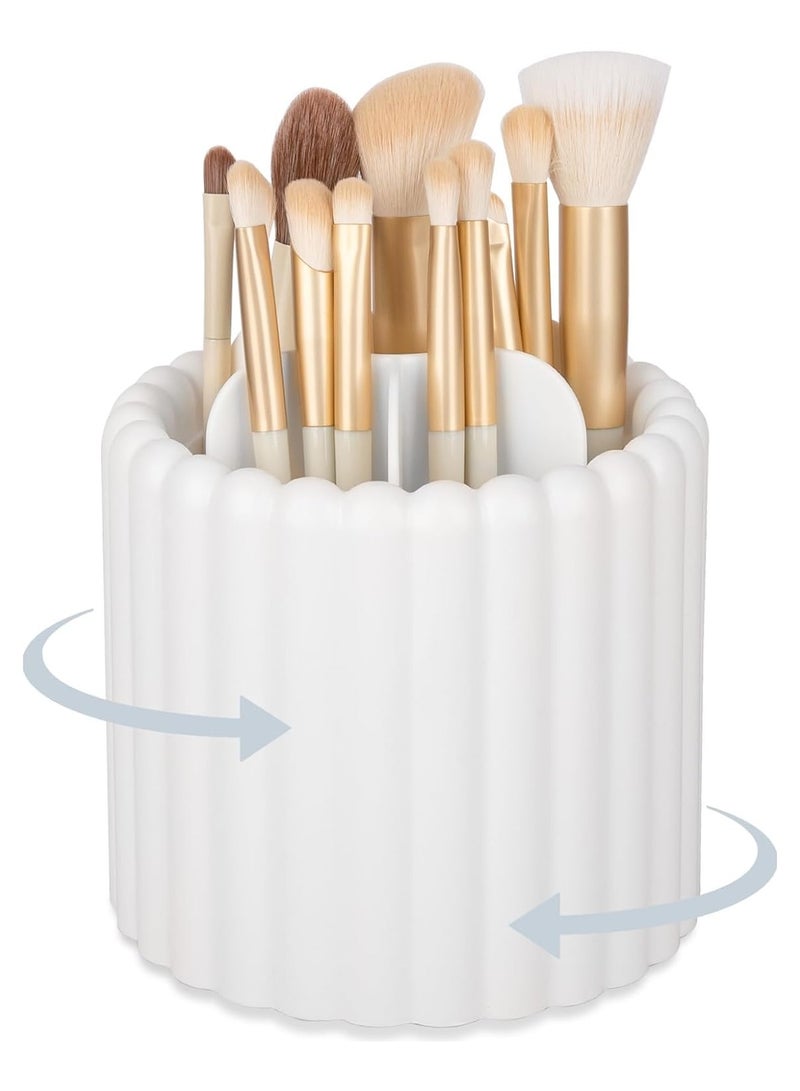 منظم فرشاة مكياج قابل للدوران بزاوية 360 درجة - حامل فرشاة دوارة دائرية مع غطاء ، صندوق تخزين مستحضرات التجميل لسطح المكتب ، منضدة الحمام ، كونترتوب ، أدوات مكياج ومنظم فرش للاستخدام المنزلي والمهني - Image 1