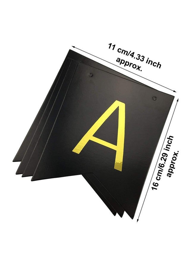 فافيلا لافتة عيد ميلاد سعيد باللونين الأسود والذهبي من فافيلا للأولاد والبنات والصديق والصديقة والزوج واحتفالات أعياد ميلاد الأطفال وعلامات الرايات وعناصر زخرفية للعلم - Image 4