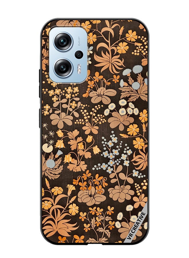VR CREATIVE Protective Case Cover For Xiaomi Poco X4 GT Brownie Flower Design Multicolour - Image 1