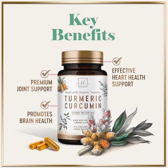 Hello Lovely! Turmeric Curcumin Supplement with 95% Curcuminoids, Organic Turmeric & Ginger 1750mg, BioPerine Black Pepper for Best Absorption, Nature's Vegan Joint Support, Non-GMO, Bottled in USA - 360 Capsules - Image 5