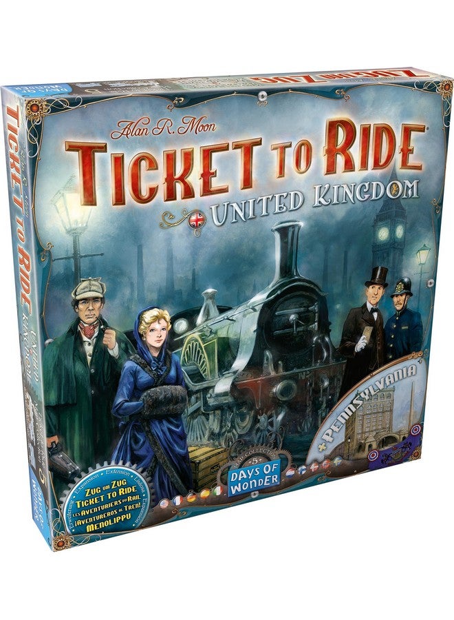 Days of Wonder Ticket to Ride United Kingdom + Pennsylvania Board Game EXPANSION - Strategy Game, Family Game for Kids & Adults, Ages 8+, 2-5 Players, 30-60 Minute Playtime, Made by Days of Wonder - Image 1
