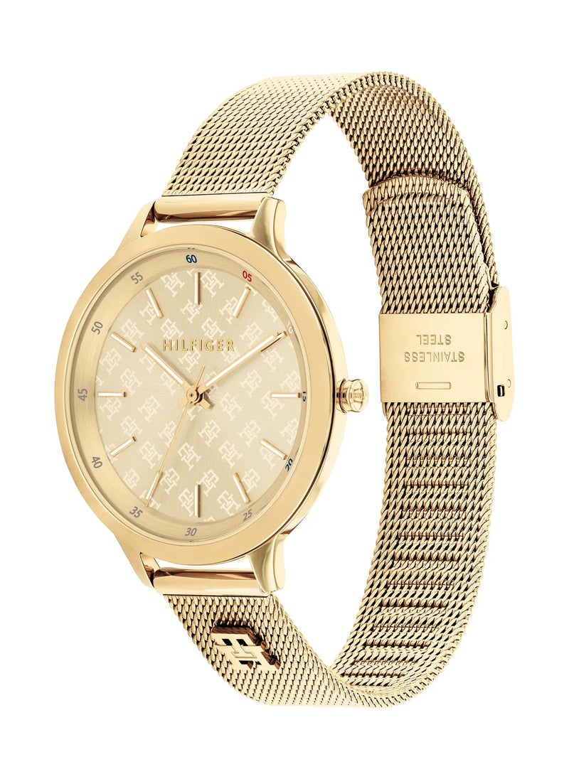 TOMMY HILFIGER Tommy Hilfiger Gold Steel Mesh Slim Women's Watch - 1782588  - Image 2