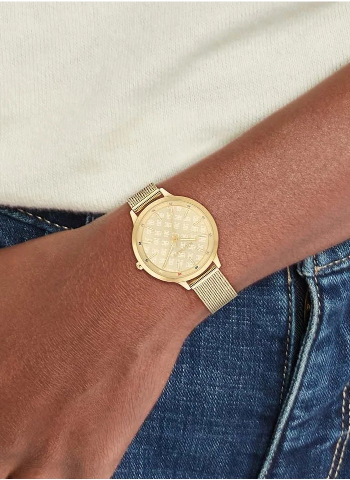 TOMMY HILFIGER Tommy Hilfiger Gold Steel Mesh Slim Women's Watch - 1782588  - Image 5