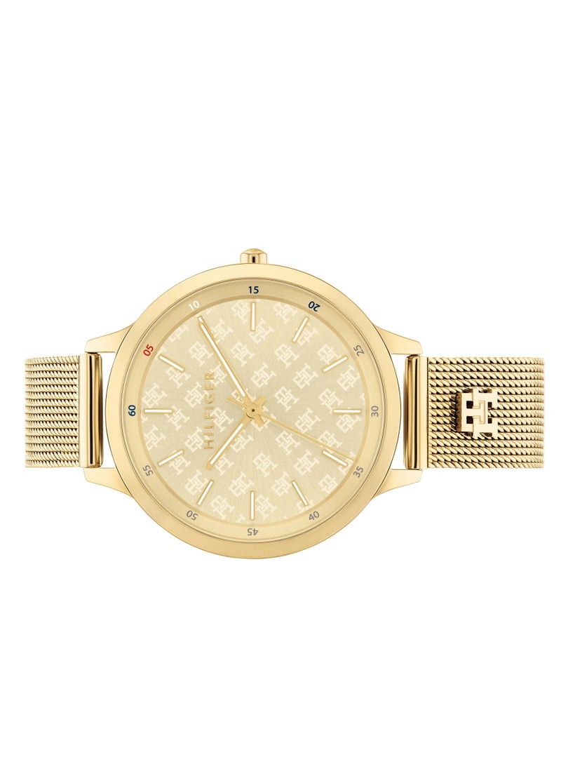 TOMMY HILFIGER Tommy Hilfiger Gold Steel Mesh Slim Women's Watch - 1782588  - Image 3