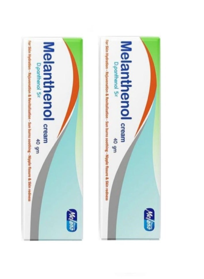 MELANO Two Piece Set Melanthenol Skin Moisturizing Cream for all skin types 2X40 gm  - Image 1