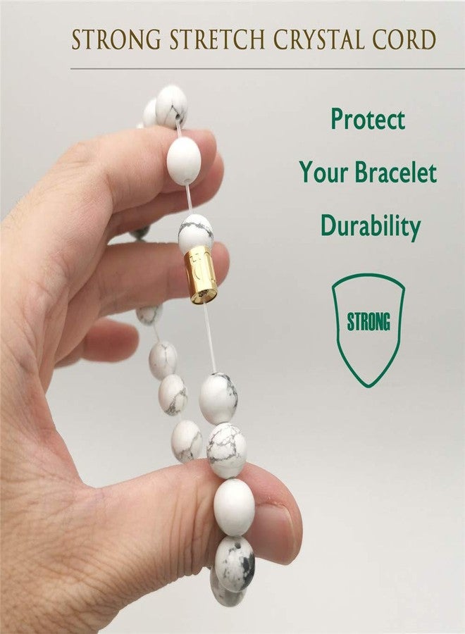 Morchic White Howlite Natural Gemstone Stretch Bracelet for Womens Mens, Genuine Semi Precious Stone 10mm Beads Classic Style Birthday Gift 8 Inches - Image 5
