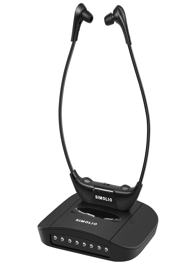 SIMOLIO Digital Wireless Headphones for TV with Clear Dialog, Wireless TV Headset System with Balance Control & Ambient Sound Listener, Earbuds with Transmitter Connect to Smart & Analog Television - Image 1