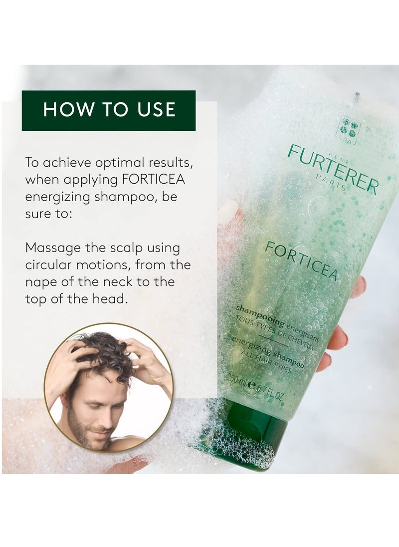 Rene Furterer Rene Furterer Forticea Strengthening Revitalizing Shampoo - Formulated with Guarana Extract, Rosemary, Vitamin B3 and B5, - Sulfate, Paraben & Silicone Free  - Image 3
