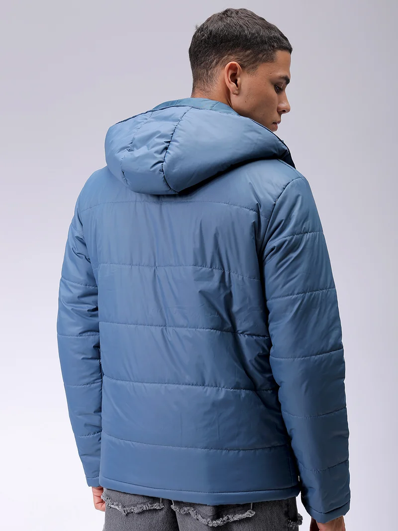 The Indian Garage Co Men Slim Fit Graphic Puffer Jackets