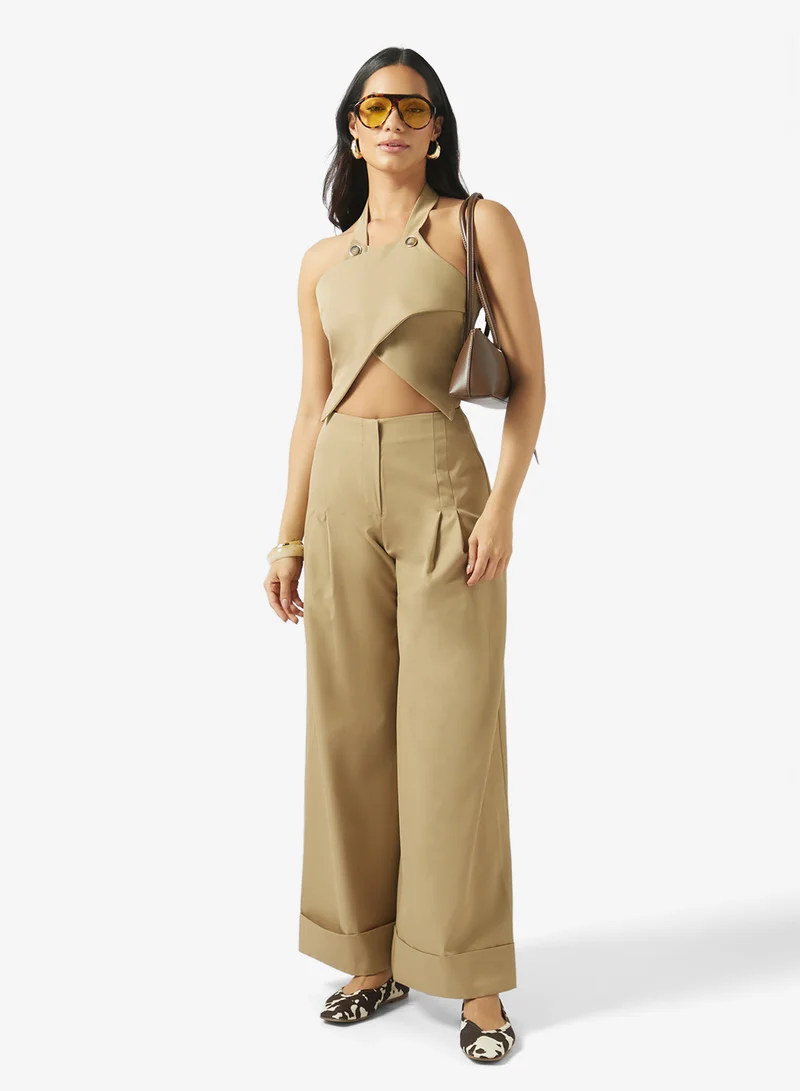 Fyor  Asymmetric Halter Neck Crop Top for Women | Best Price UAE