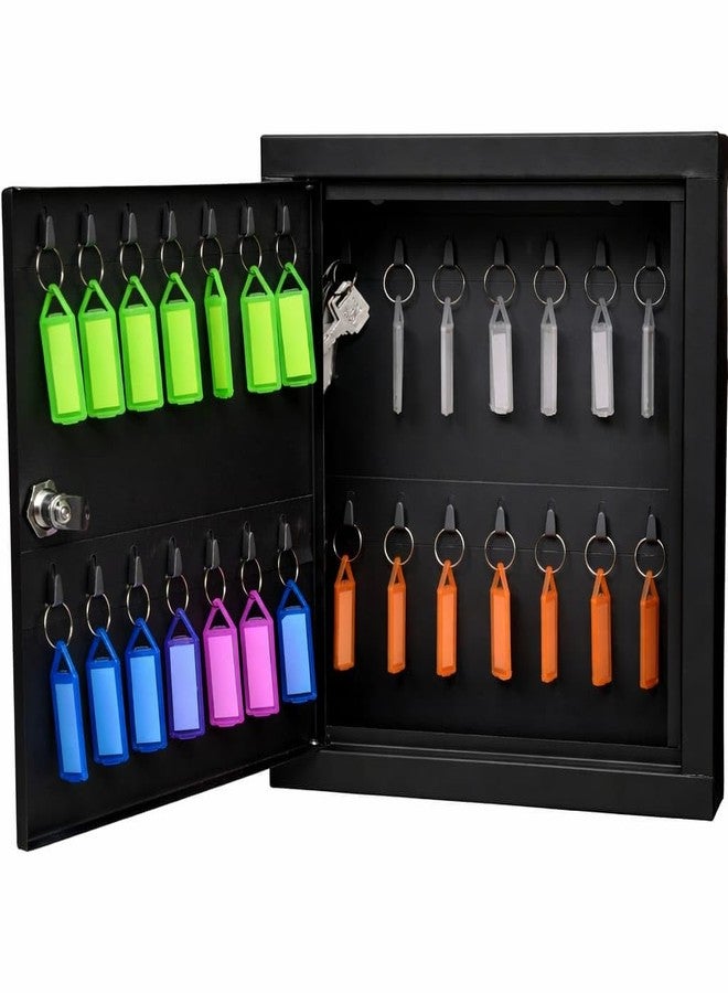 SPYLOCK 28 Wall Storage Organizer Wall Size Large 13 * 11 * 3 inch Holder Box with Lock | Metal Key Cabinet Wall Mount | Storage Organizer with Hooks Secure Management Box - Image 1
