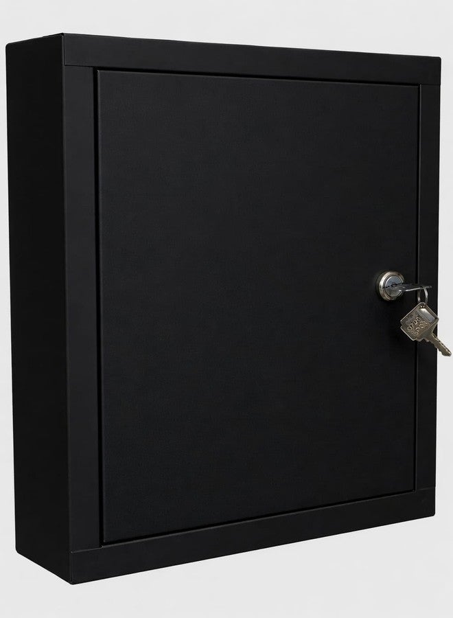 SPYLOCK 28 Wall Storage Organizer Wall Size Large 13 * 11 * 3 inch Holder Box with Lock | Metal Key Cabinet Wall Mount | Storage Organizer with Hooks Secure Management Box - Image 2