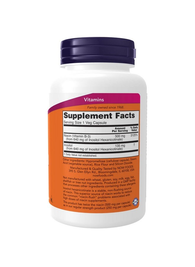 now Supplements Niacin (Vitamin B3) 500 Mg Flushfree Double Strength Nutritional Health 90 Veg Capsules  - Image 3