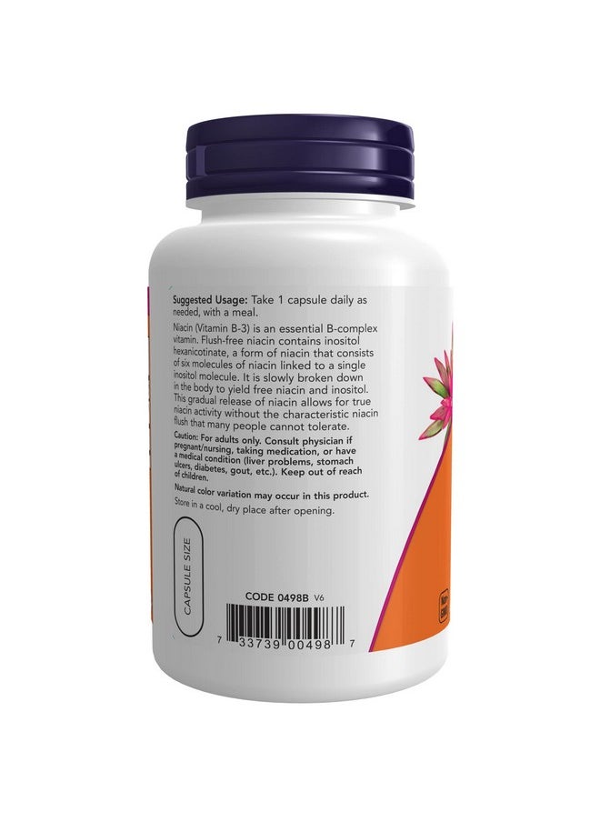 now Supplements Niacin (Vitamin B3) 500 Mg Flushfree Double Strength Nutritional Health 90 Veg Capsules  - Image 4