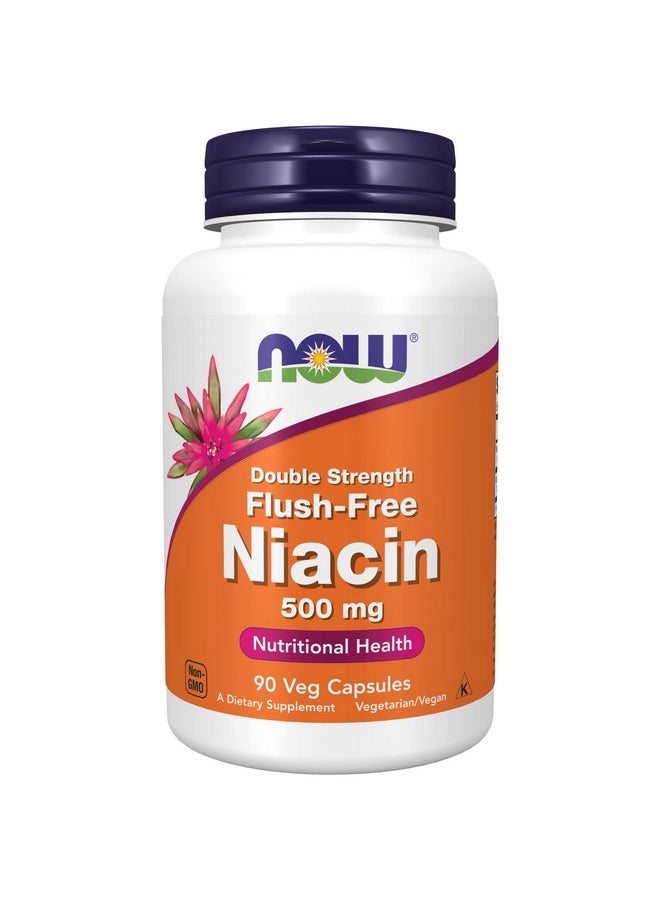 now Supplements Niacin (Vitamin B3) 500 Mg Flushfree Double Strength Nutritional Health 90 Veg Capsules  - Image 2