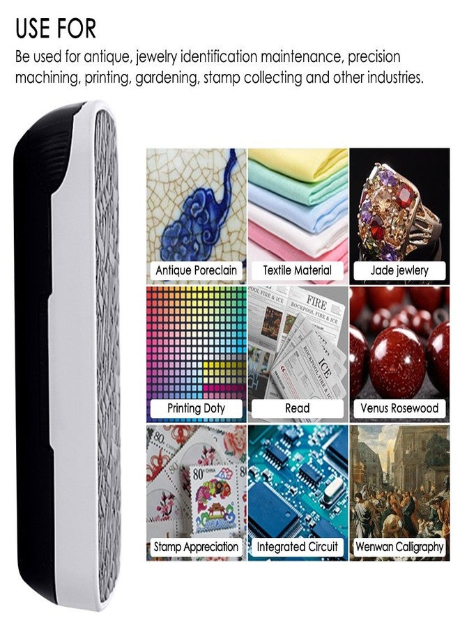 AFUNTA Jewelry Loupe Magnifier with UV LED Light, AFUNTA 30X 60X 90X Slide Out Pocket Magnifying Glass for Jewelry Diamonds Gems Coins Stamps Rocks Watches Hobbies Antiques Models Photos -Black - Image 3