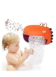 Womdee Womdee Bubble Bath Toy, Automatically Spit Bubbles Baby Bath Toys, Baby Bubble Machine for Tub and Plays 12 Children's Songs and Enjoy, Dinosaur Bathtub Toys Bubble Maker for Toddlers, Orange.  - Image 1