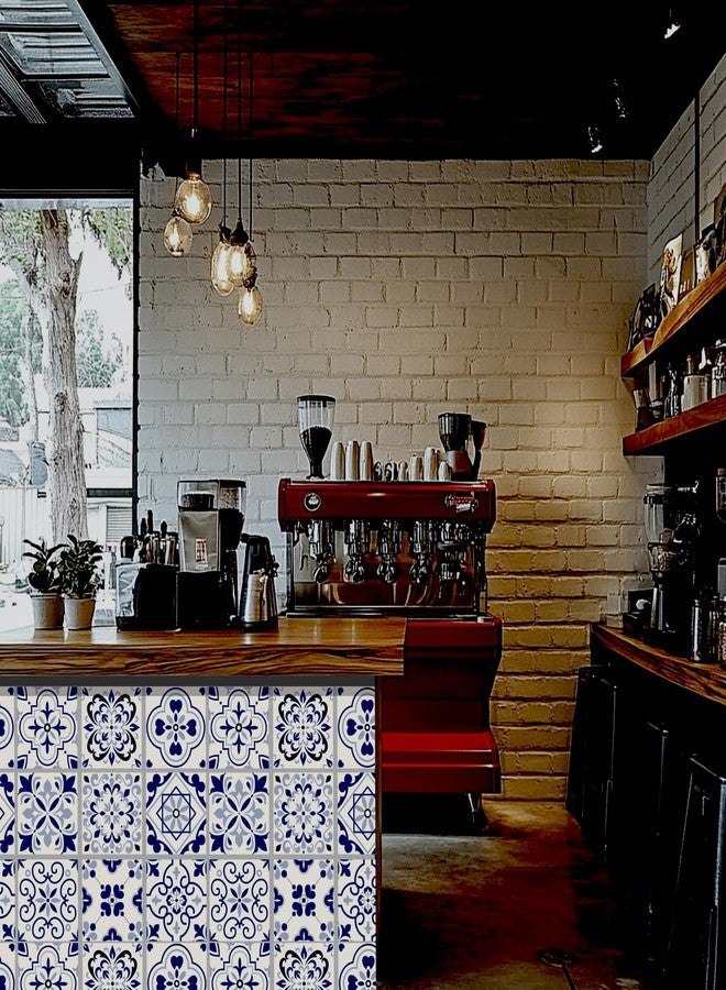 CHGCRAFT 18 Pcs 9 Style Tile Stickers Blue and White Porcelain Style Peel and Stick Wall Tile Stickers Spanish Style Waterproof Self Adhesive Stick on Tile Decals for Kitchen Bathroom, 6×6 Inch - Image 4