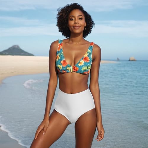 speerise Womens High Waisted Bikini Bottoms Shorts Spandex Ballet Dance Brief Panty White - Image 3