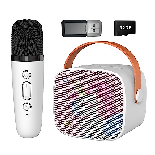 Snowall Mini Karaoke Machine for Kids Portable Bluetooth Speaker with Wireless MicrophoneKids Music Player Toys for Girls and Boys34 5 6 7 8 Years Old Teens Birthday WhiteUnicorn - Image 1