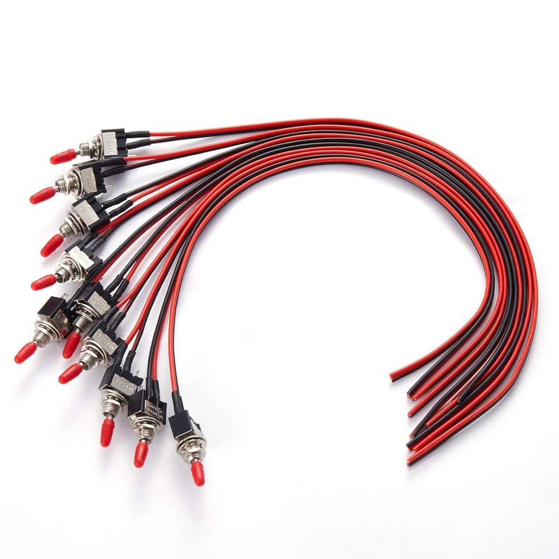 donjon VONVOFF Toggle Switch, ON/Off SPST with Pre-soldered Wires, 10pcs Mini Toggle Switches for Various Applications - Image 1