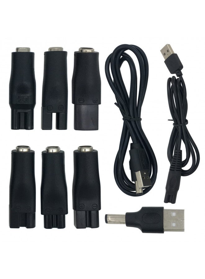PDEEY Charger Cord for Most Electric Hair Clipper Trimmer Shaver Razor, Flawless Leg Pedi - 5V DC Cable and Variety Adapters - Image 1