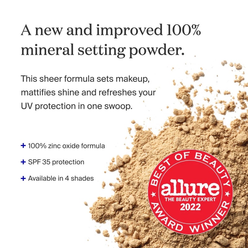 Supergoop! (Re) setting Mineral Powder, Medium - 0.15 oz - Makeup Setting Powder + Broad Spectrum SPF 35 PA+++ Sunscreen - With Ceramides, Olive Glycerides & Coated Silica Spheres - Image 2