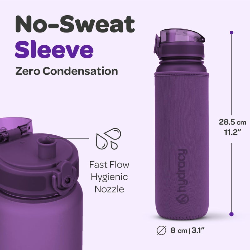 Hydracy Water Bottle with Time Marker - Large 32 oz BPA Free Tritan Plastic Bottle with No Sweat Sleeve, Leakproof, Ideal for Gym, Sports & Outdoors - Image 5