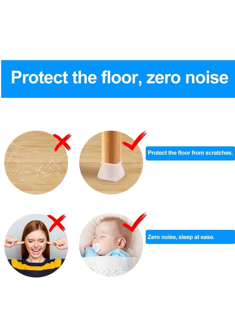 32Pcs Silicone Furniture Leg Caps with Anti-Slip Felt Pads - Ultimate Floor Protection for Chairs & Tables! Prevent Scratches & Enhance Stability! - Image 5