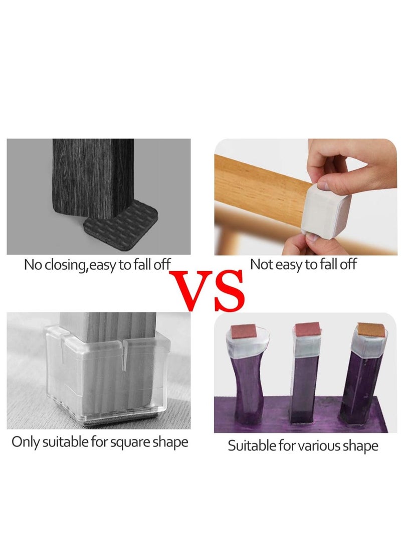 32Pcs Silicone Furniture Leg Caps with Anti-Slip Felt Pads - Ultimate Floor Protection for Chairs & Tables! Prevent Scratches & Enhance Stability! - Image 2