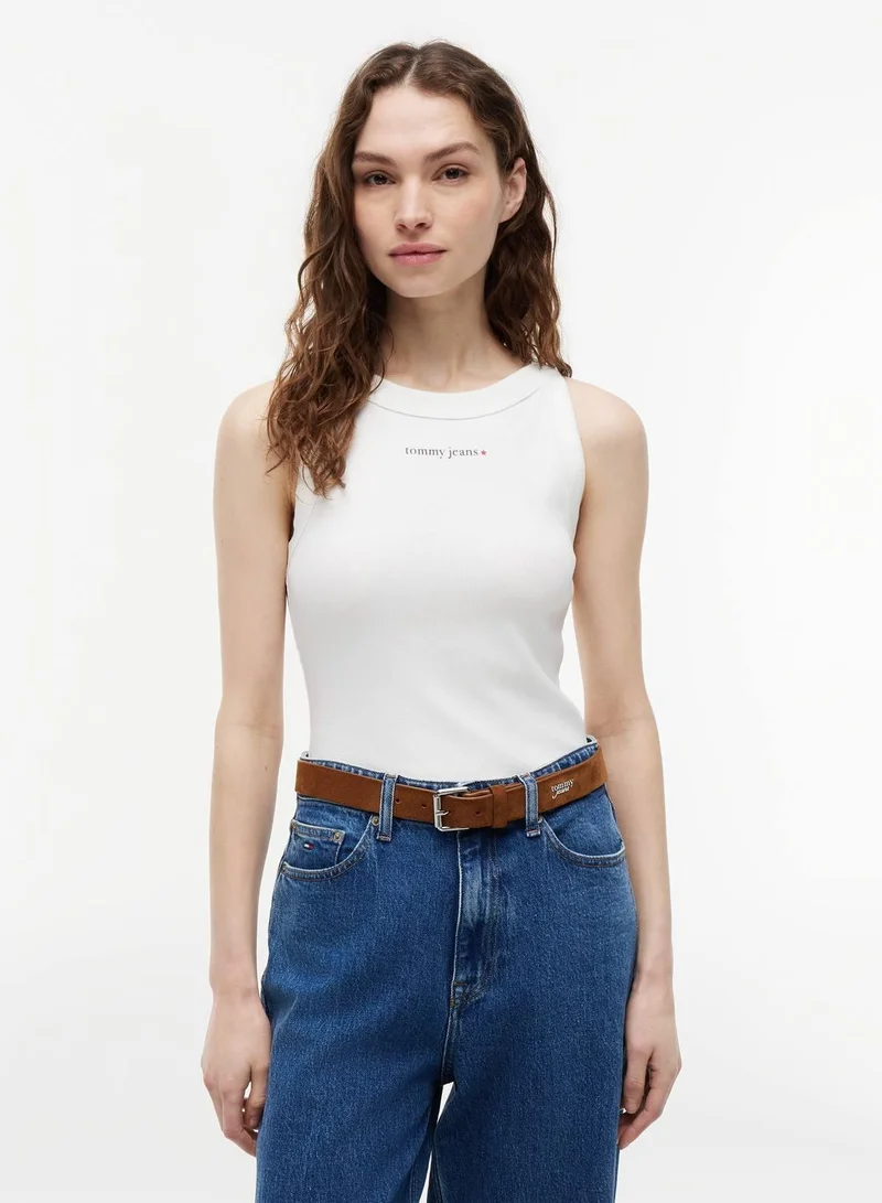 Logo Ribbed Slim Tank Top