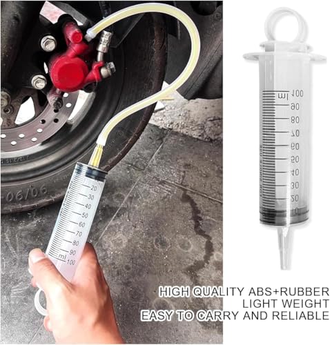wdcfxy Brake Bleed Kit Fluid Bleeder Pressure Motorcycle Hydraulic Disc Clutches Oil Bleeding Extractor Reverse Bleeder Tool 100ml Syringe 50cm/19.69Inch Hose Universal Motorbike Scooter Maintenance - Image 5