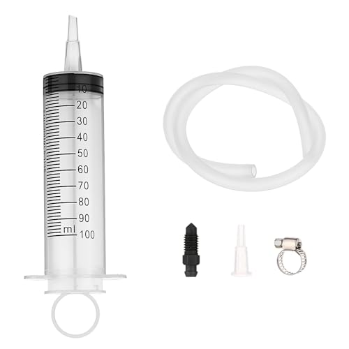 wdcfxy Brake Bleed Kit Fluid Bleeder Pressure Motorcycle Hydraulic Disc Clutches Oil Bleeding Extractor Reverse Bleeder Tool 100ml Syringe 50cm/19.69Inch Hose Universal Motorbike Scooter Maintenance - Image 1