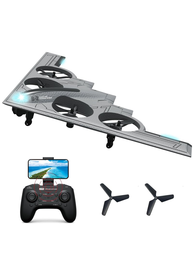 LIXES RC Airplane Remote Control B-2 Spirit Stealth Bomber Plane, 4CH Stunt Foam Drone Aircraft Toy for Beginners, Ready to Fly Remote Controlled Plane for Adults Kids Boys Gifts  - Image 1