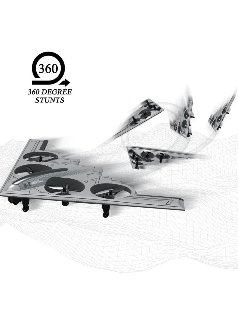 LIXES RC Airplane Remote Control B-2 Spirit Stealth Bomber Plane, 4CH Stunt Foam Drone Aircraft Toy for Beginners, Ready to Fly Remote Controlled Plane for Adults Kids Boys Gifts  - Image 2
