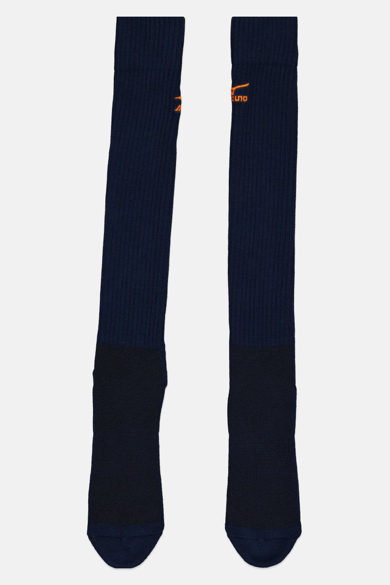 Mizuno Men 1 Pair Embroidered Logo Volley Ball Socks, Navy  - Image 1