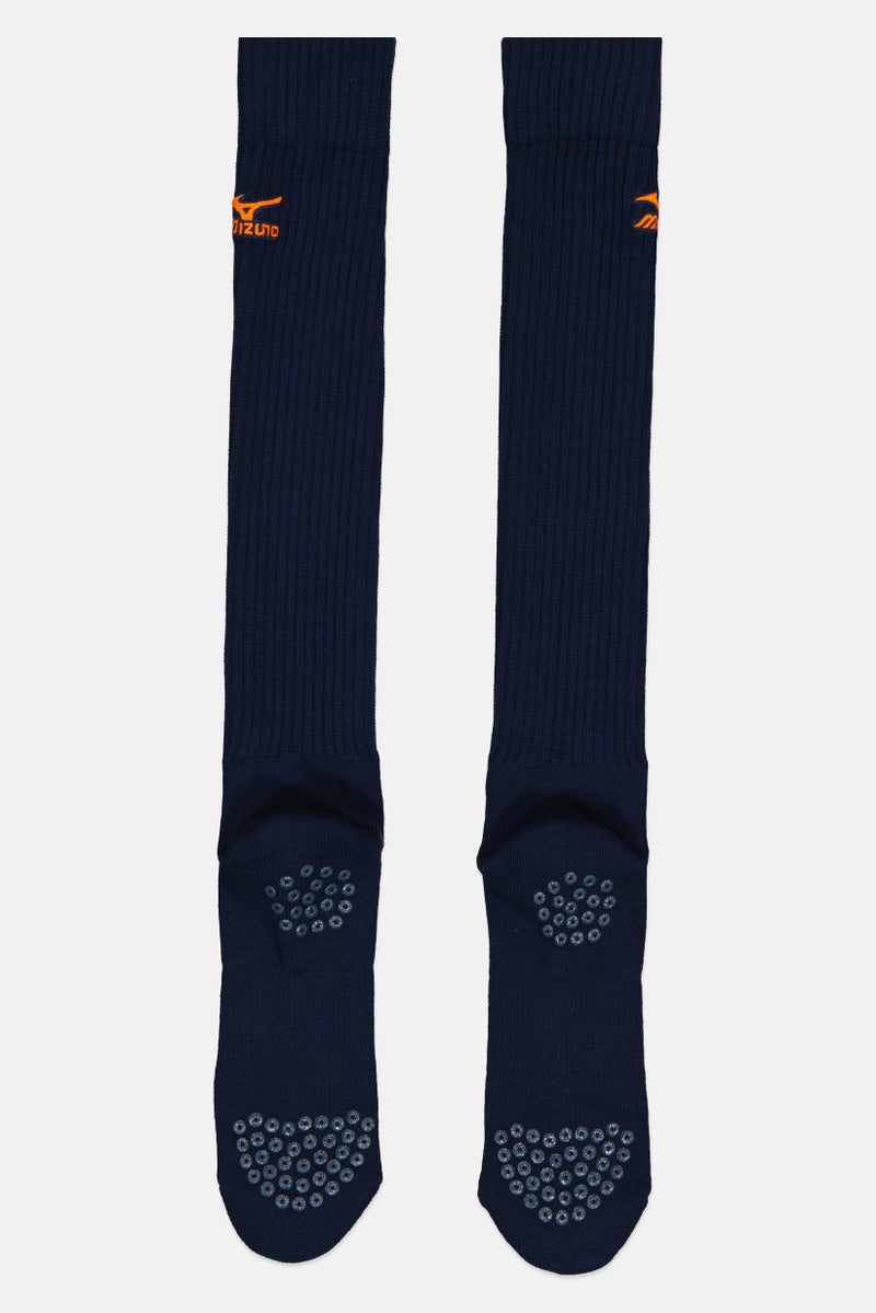 Mizuno Men 1 Pair Embroidered Logo Volley Ball Socks, Navy  - Image 2