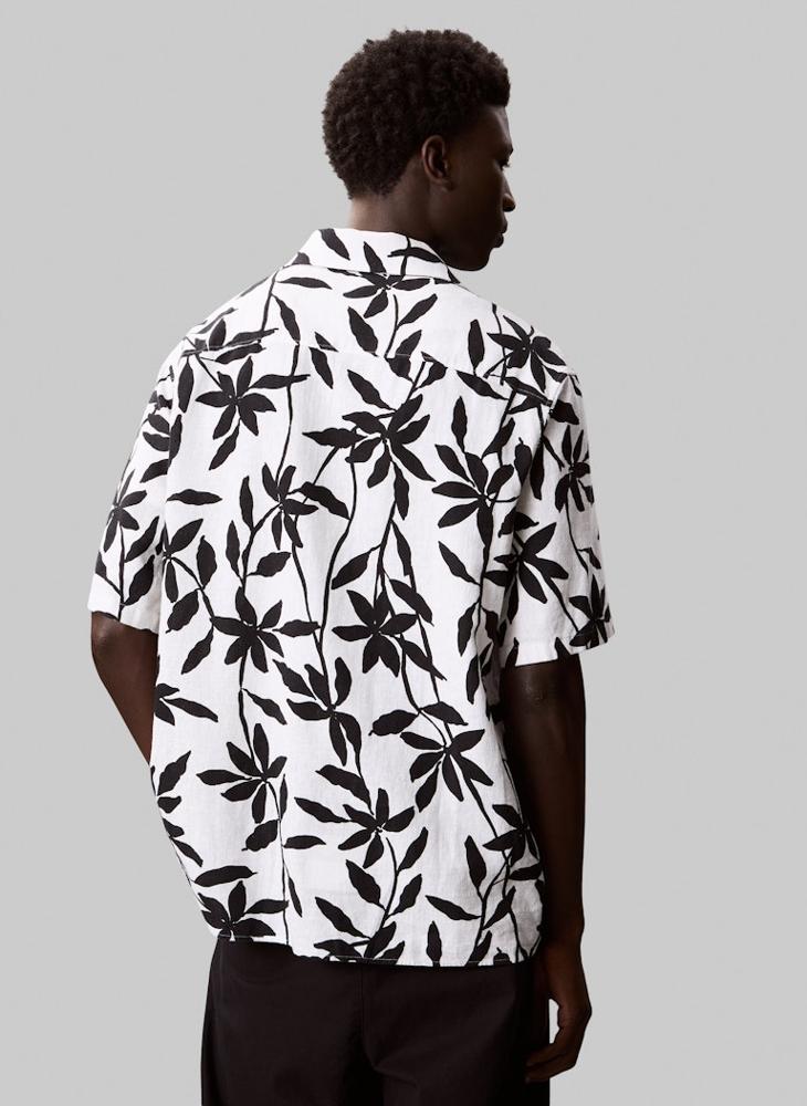 CALVIN KLEIN Linen Cotton Short Sleeve Shirt - Image 2