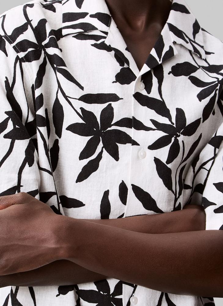 CALVIN KLEIN Linen Cotton Short Sleeve Shirt - Image 4