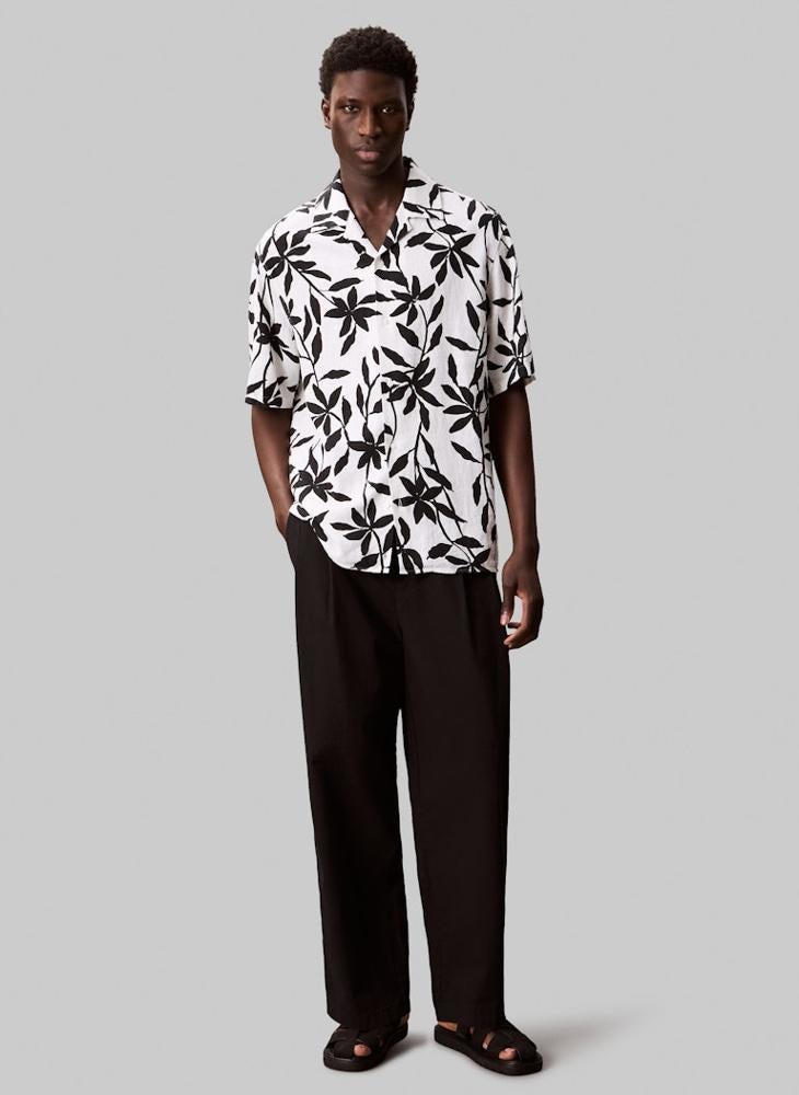 CALVIN KLEIN Linen Cotton Short Sleeve Shirt - Image 5