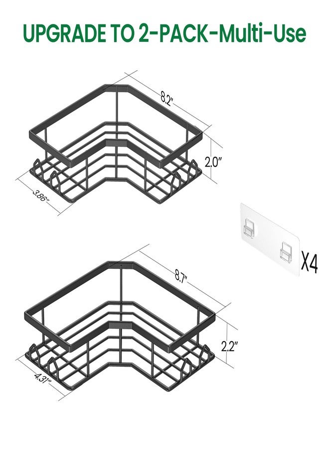 QHMCHLDZ Adhesive Shower Caddy, 6 Pack Corner Bath Organizer, Rustproof Stainless Steel Shower Shelves with Large Capacity, No Drilling Shelves for Bathroom Storage, Home, Kitchen Decor - Image 2